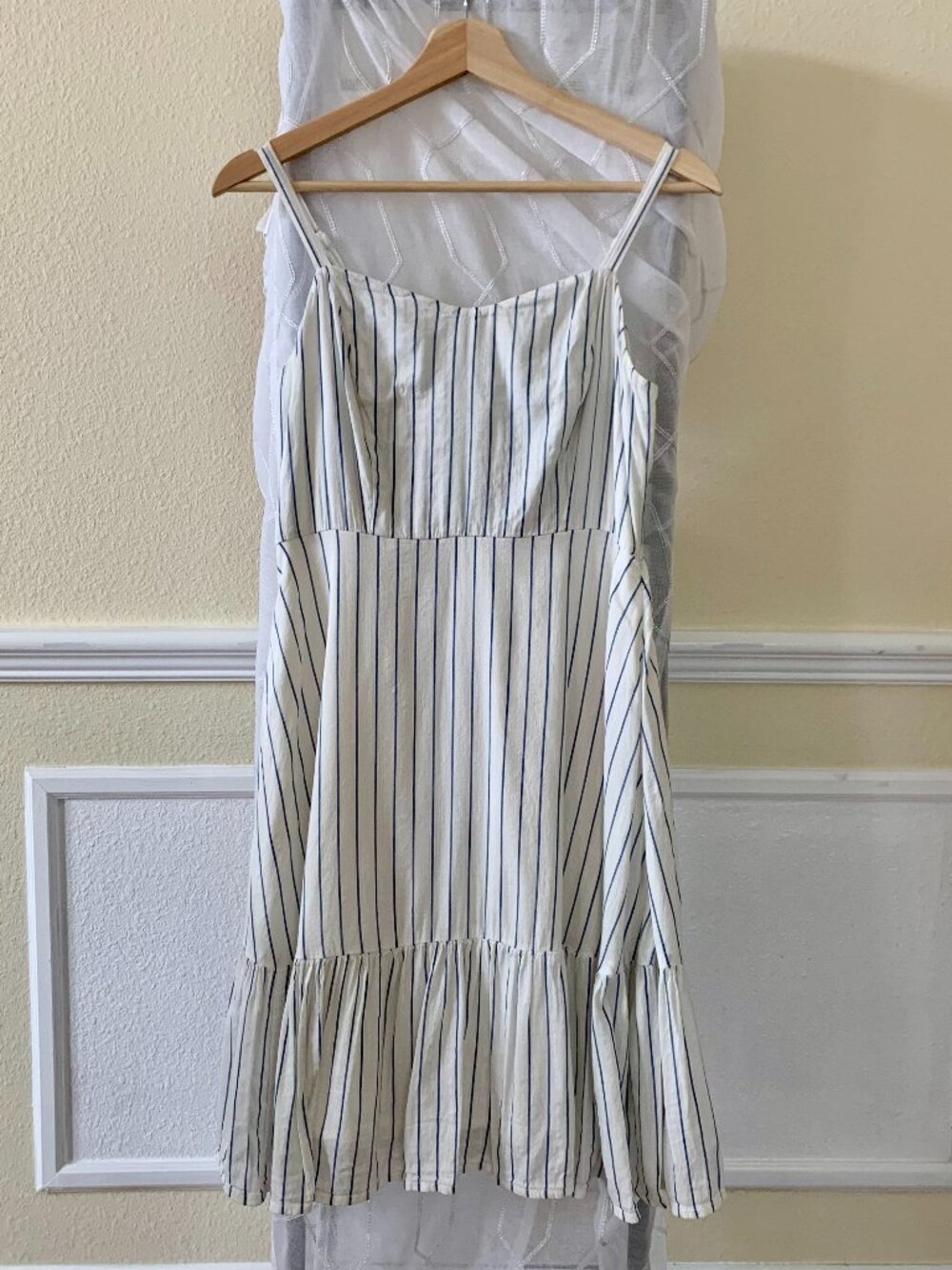 Navy Blue & White Smocked Coastal Cowgirl Fit & Flare Dress